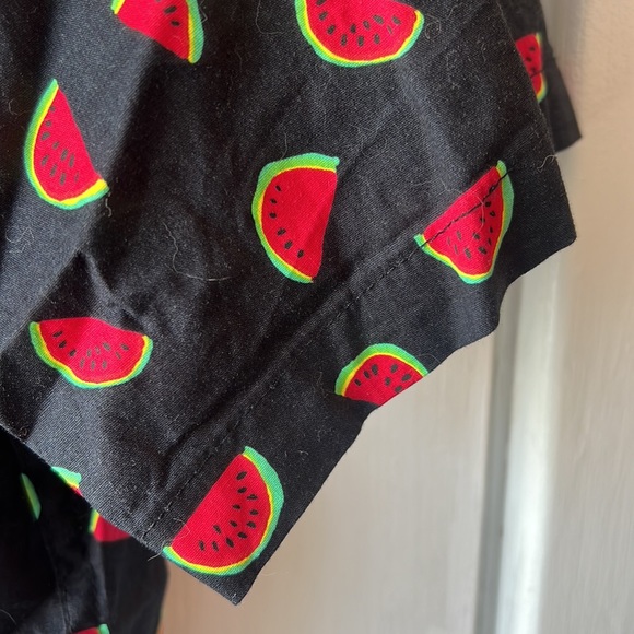 Public Opinion Men's Black Watermelon Pattern Button Up Short Sleeve Shirt - Lrg - Picture 6 of 7